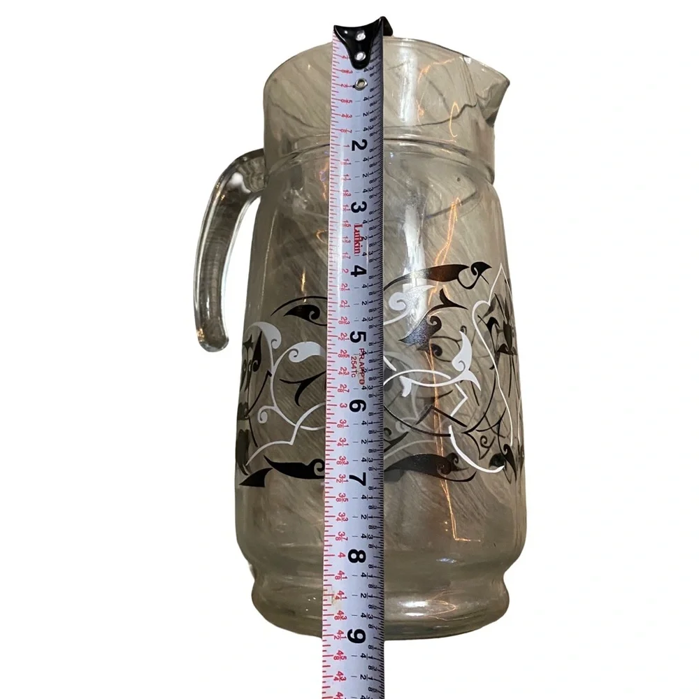 Vintage Mid Century Modern Black and White Pitcher‎ Barware